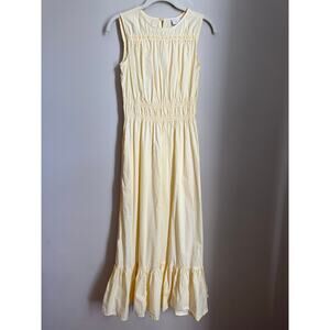 A New Day Pastel Yellow Milkmaid Cottagecore Maxi Dress – Size S
